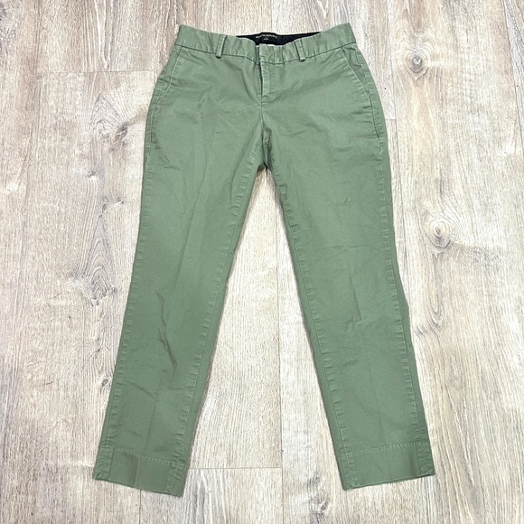 Banana republic women Avery green pant trousers petite 00 cropped ankle workwear - Picture 2 of 13